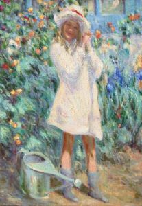 Pierre van Dijk - Little girl with roses